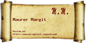 Maurer Margit névjegykártya